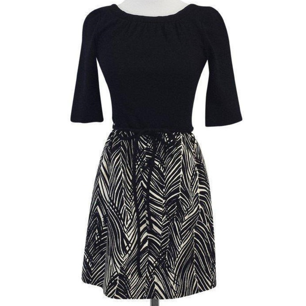 Milly Black & Tan Print Cotton Dress